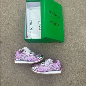 Bottega Veneta Women's Lilac and White Sneakers